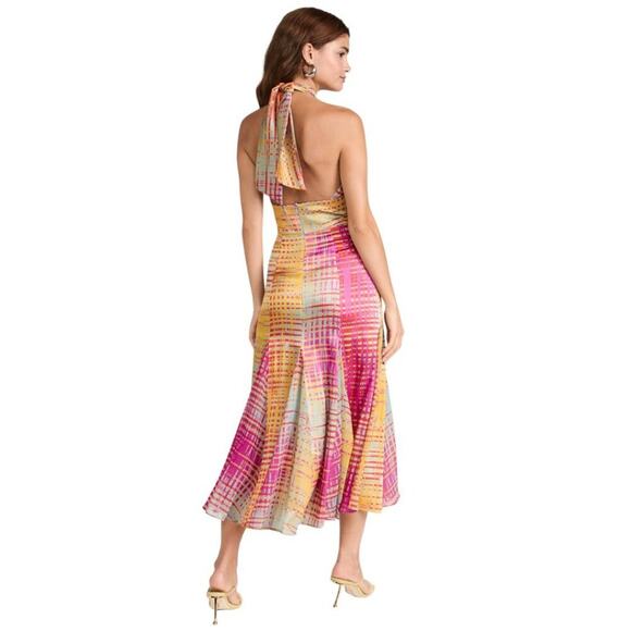 Silvia Tcherassi Silvana Pleated Halter Dress Stretch Crepe Large - Picture 2 of 11